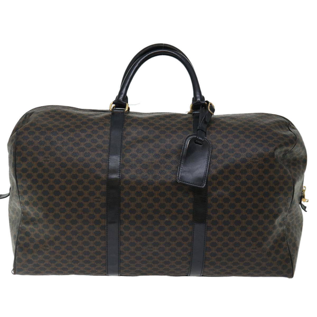 Luxury CELINE Macadam Canvas Boston Bag PVC Black  67629
