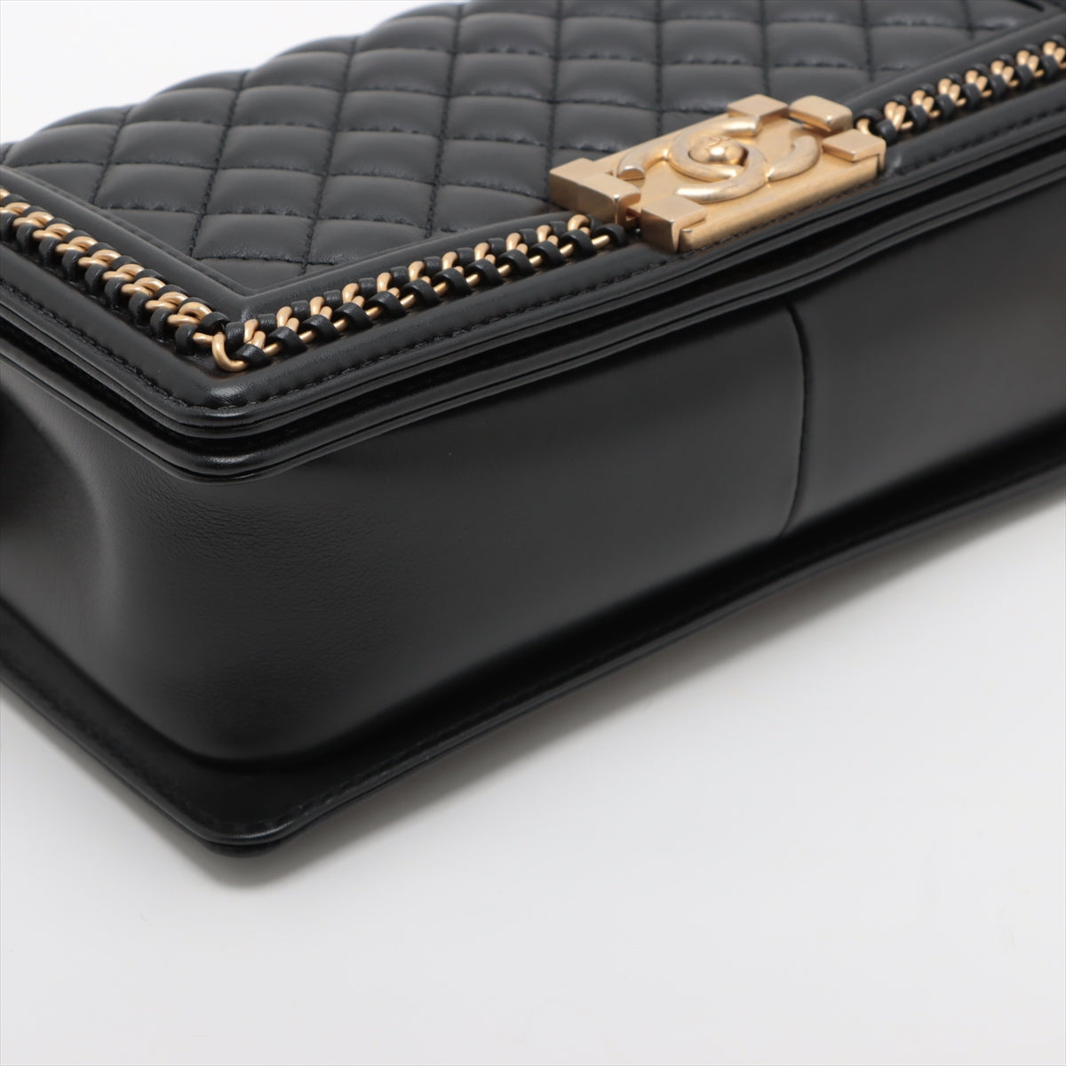 Chanel Boy Chanel  Chain Shoulder Bag Black G