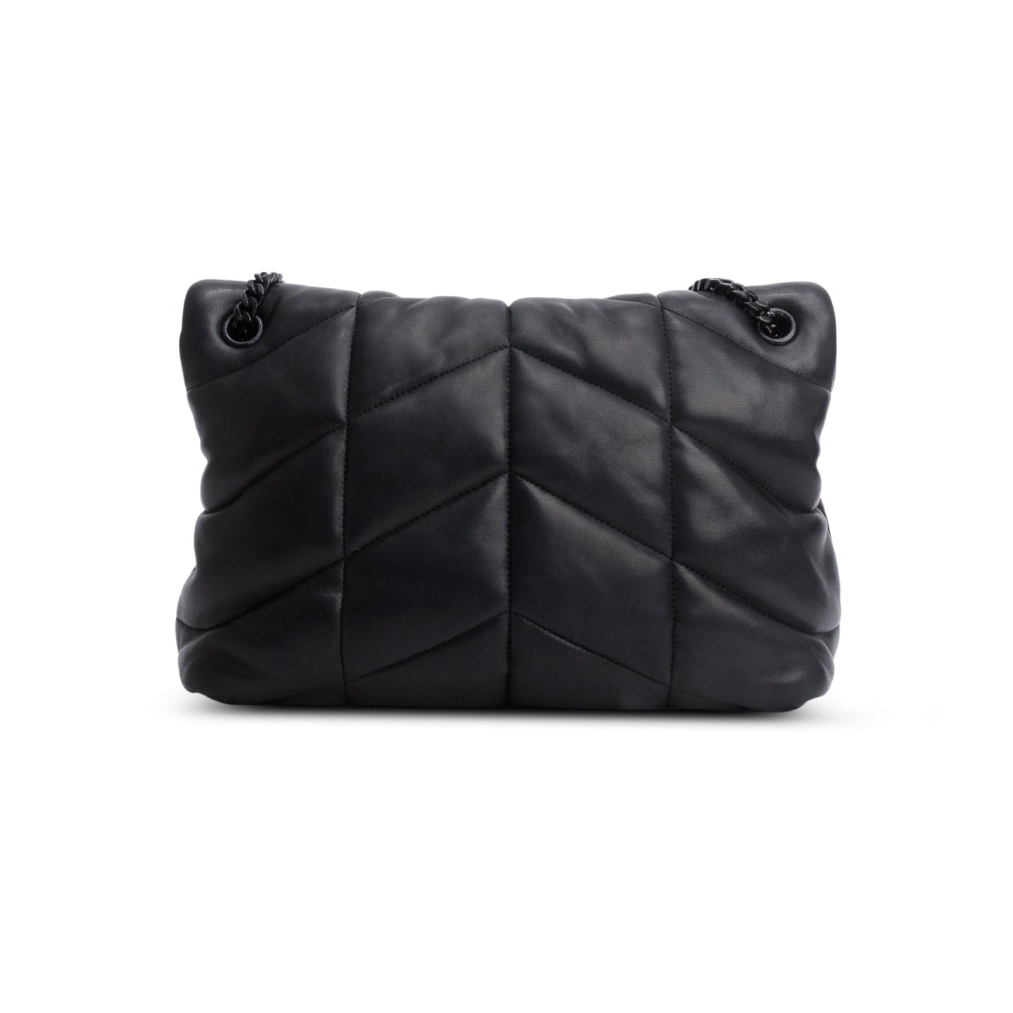 Saint Laurent 2021 Black Nappa Leather Medium Puffer Loulou Shoulder Bag