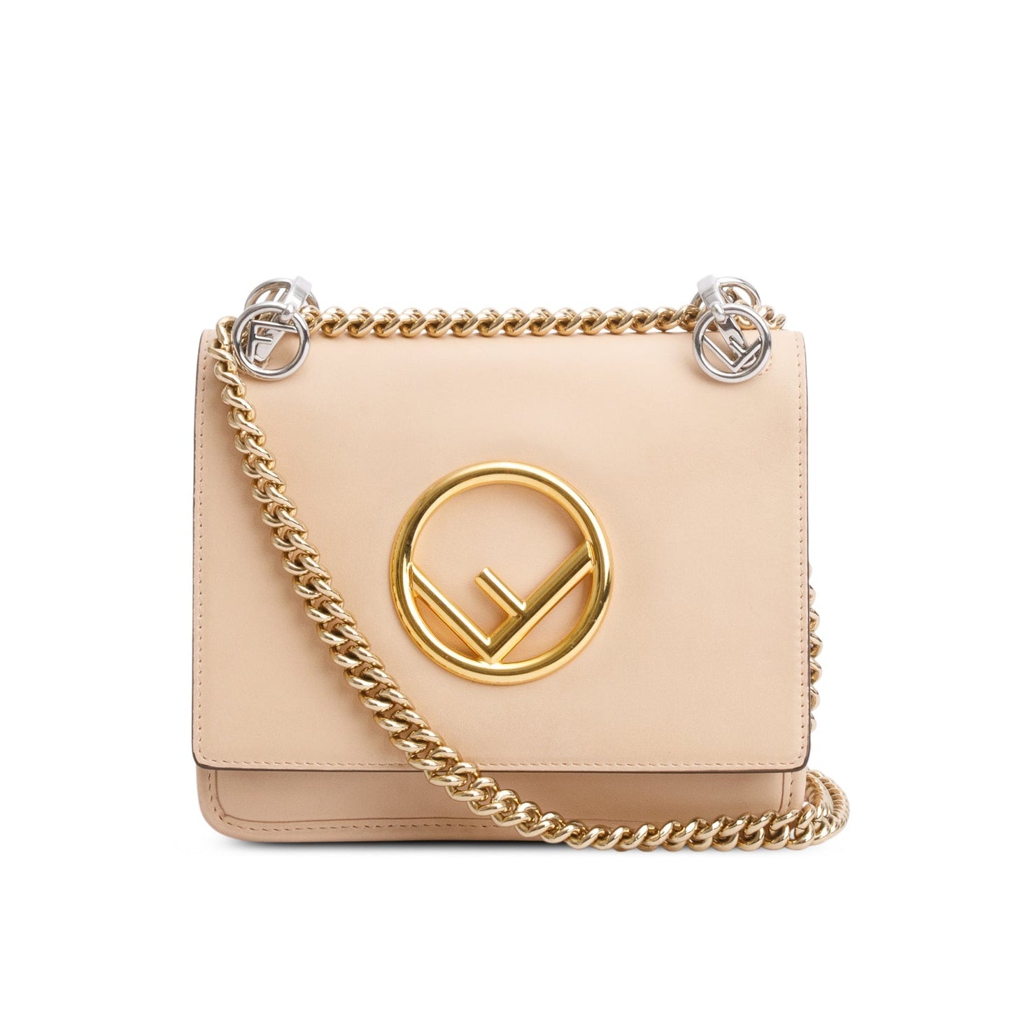 Fendi Beige Vitello Century Opaco F is Fendi Small Kan I Shoulder Bag