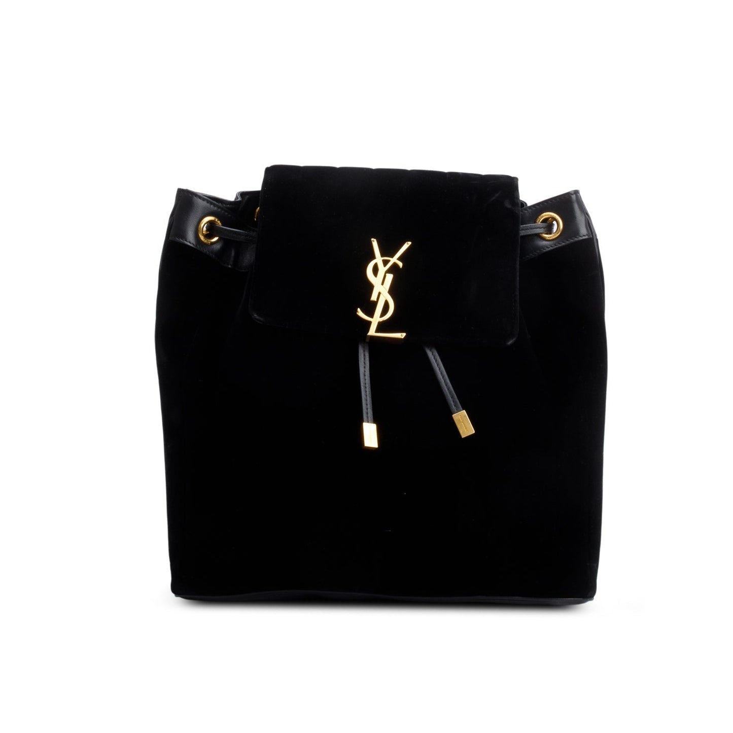 Saint Laurent Black Velvet Matelasse Vicky Backpack