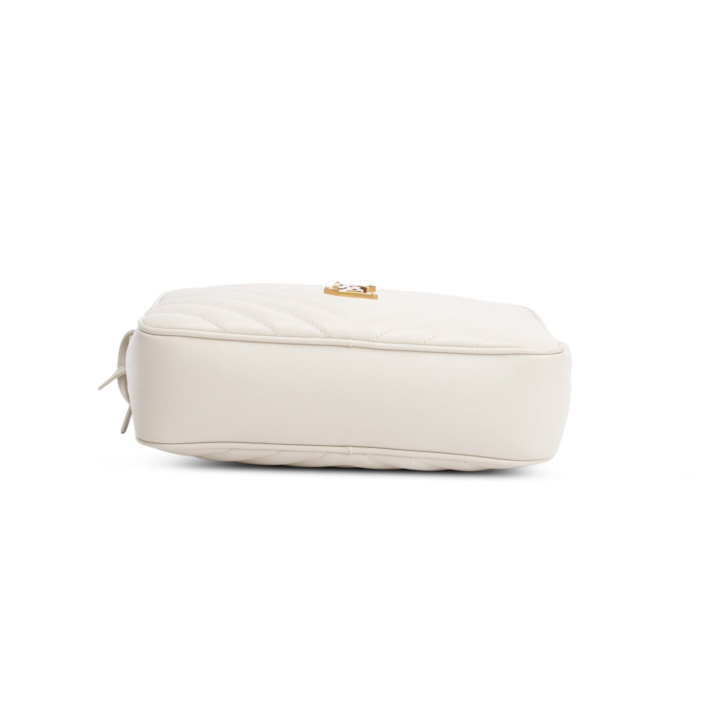 Saint Laurent 2023 Cream Quilted Leather Lou Camera Bag