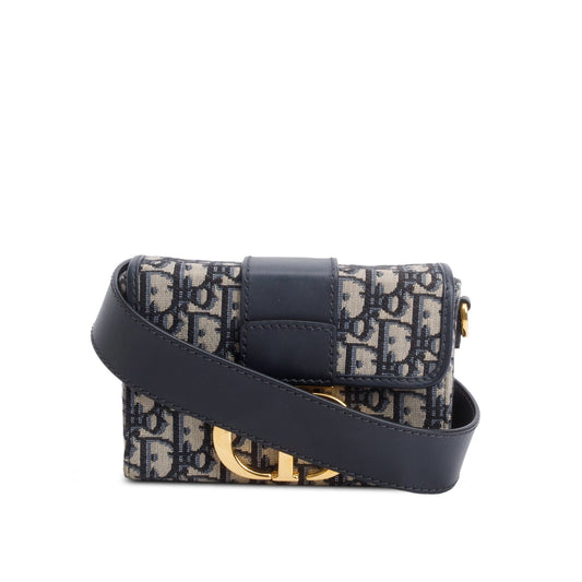 Christian Dior Blue Oblique 30 Montaigne Box Bag
