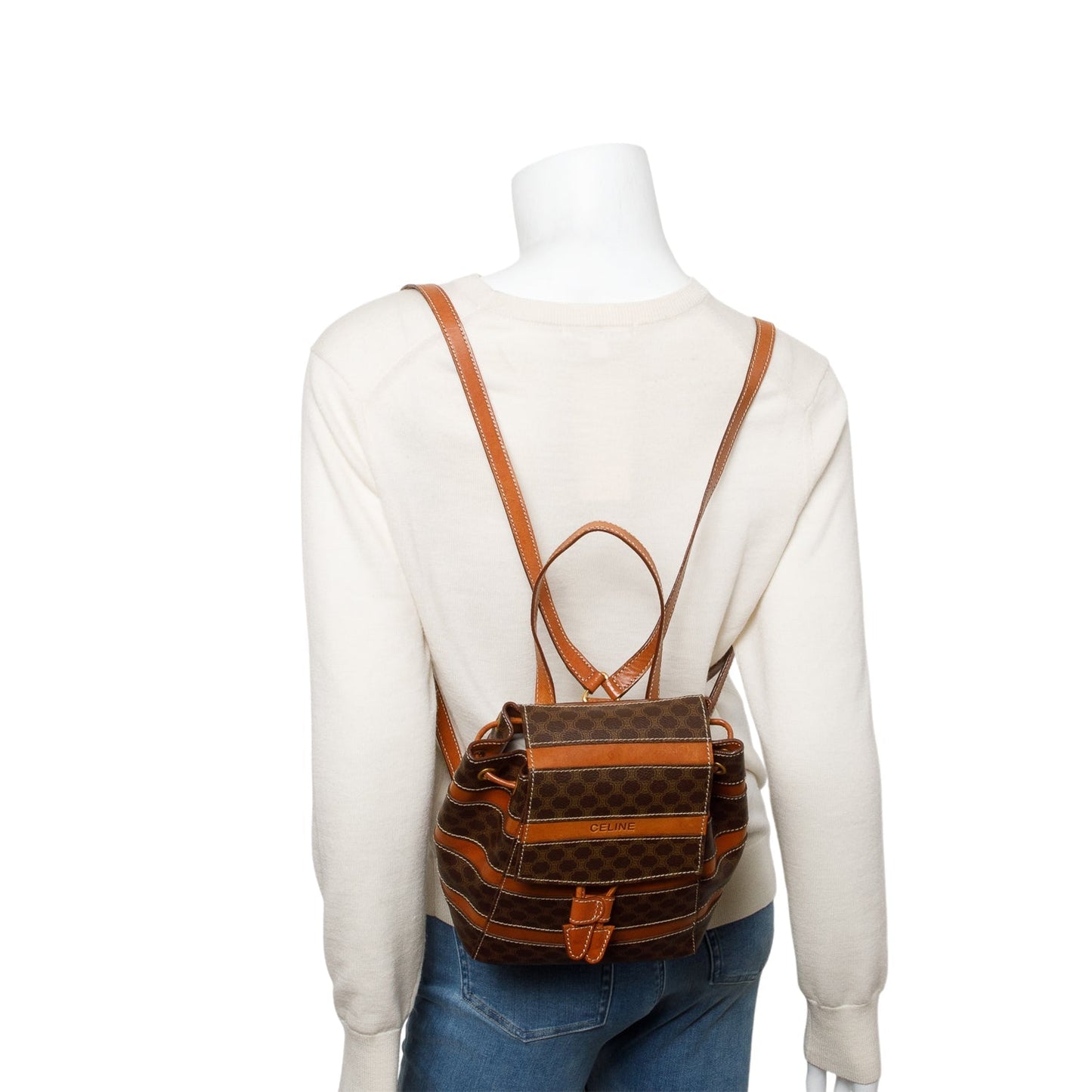 Celine Vintage Brown Monogram Macadam Backpack