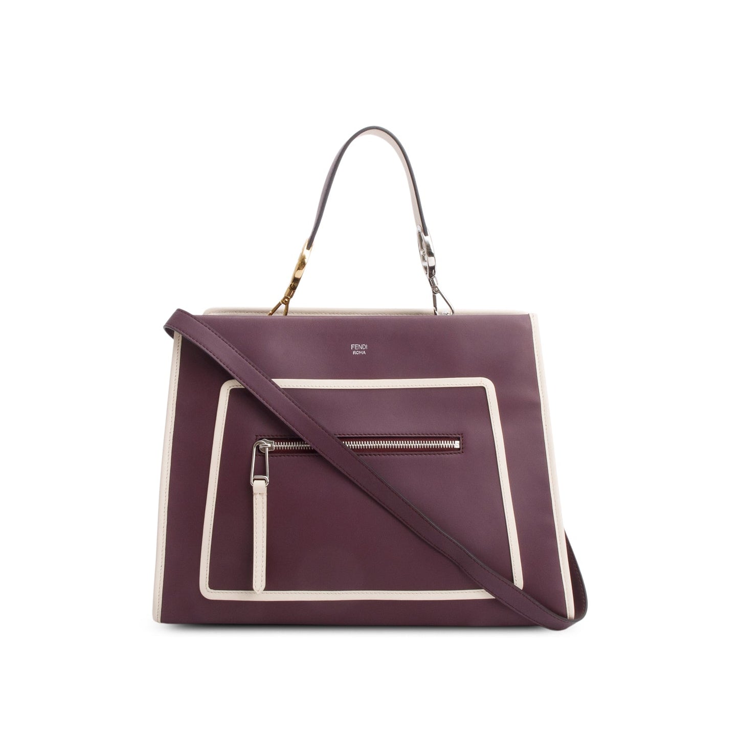 Fendi Purple Calfskin Medium Runaway Tote
