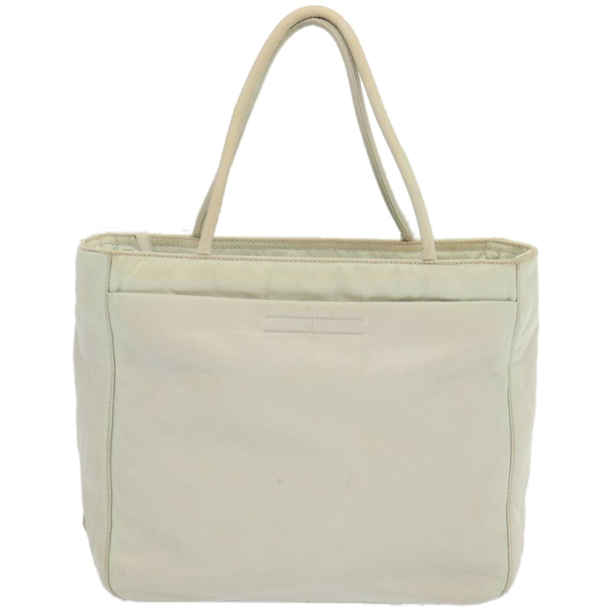 PRADA Hand Bag Nylon White Auth 67984
