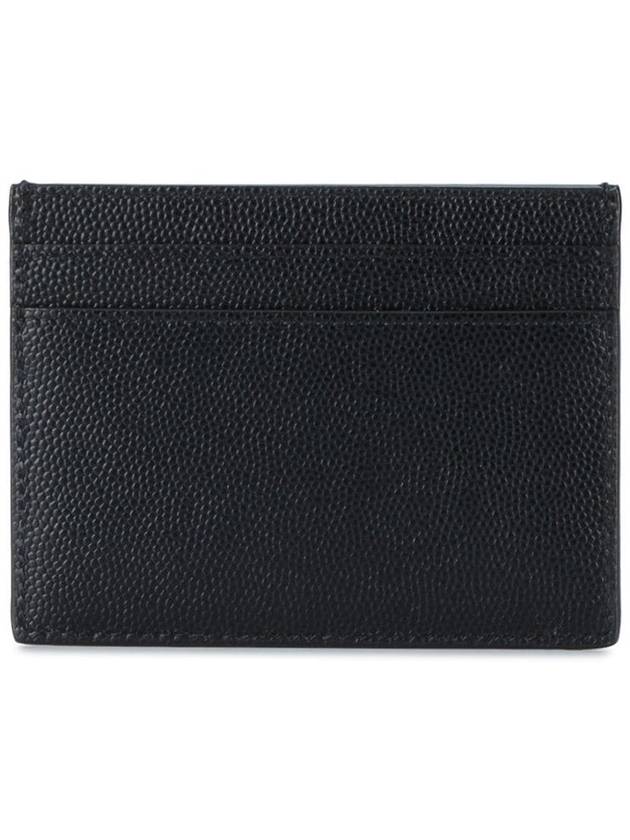 Luxury Saint Laurent Trending 2025 Embossed Leather Card Wallet Black