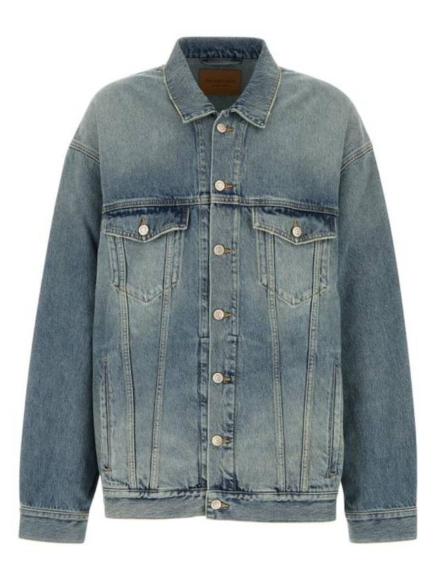 Luxury Balenciaga Trending 2026 Oversized Fit Denim Jacket Blue