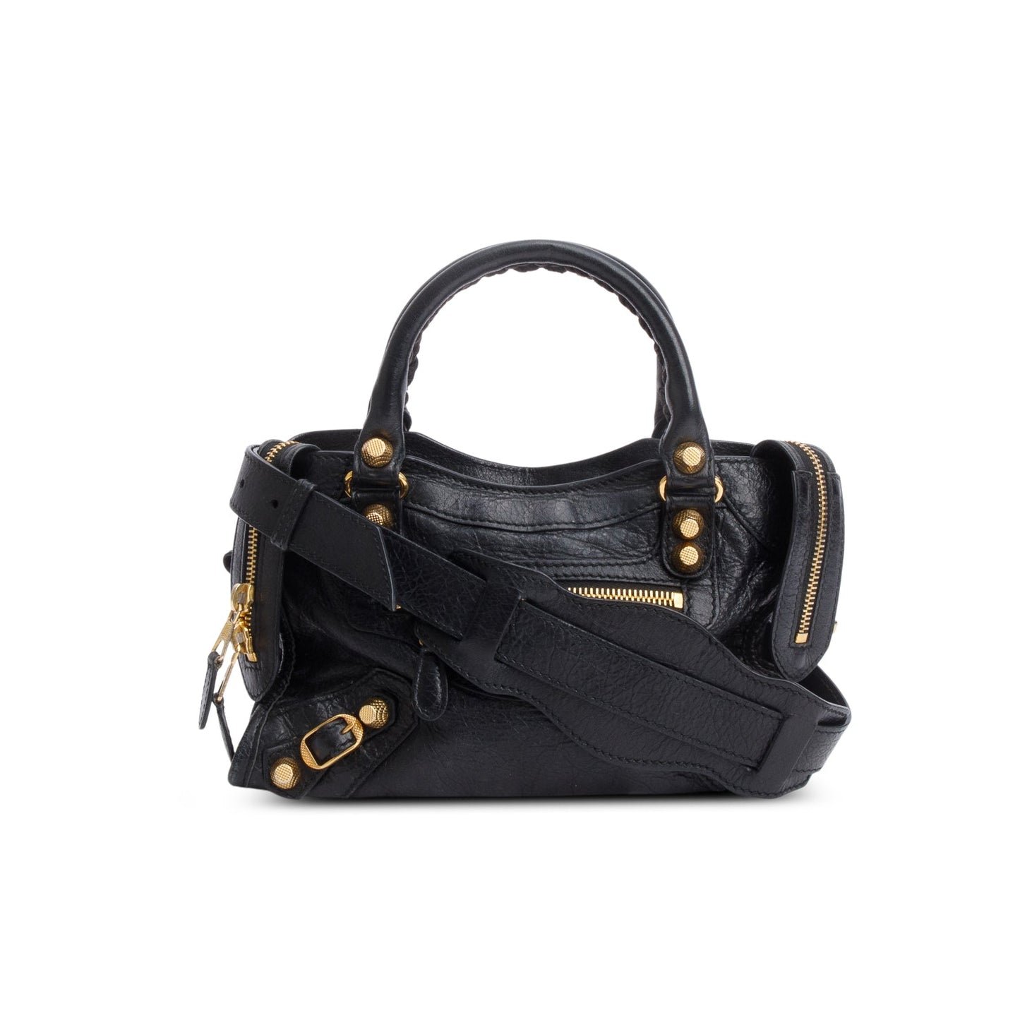 Balenciaga Black Agneau Leather Classic Mini City Bag