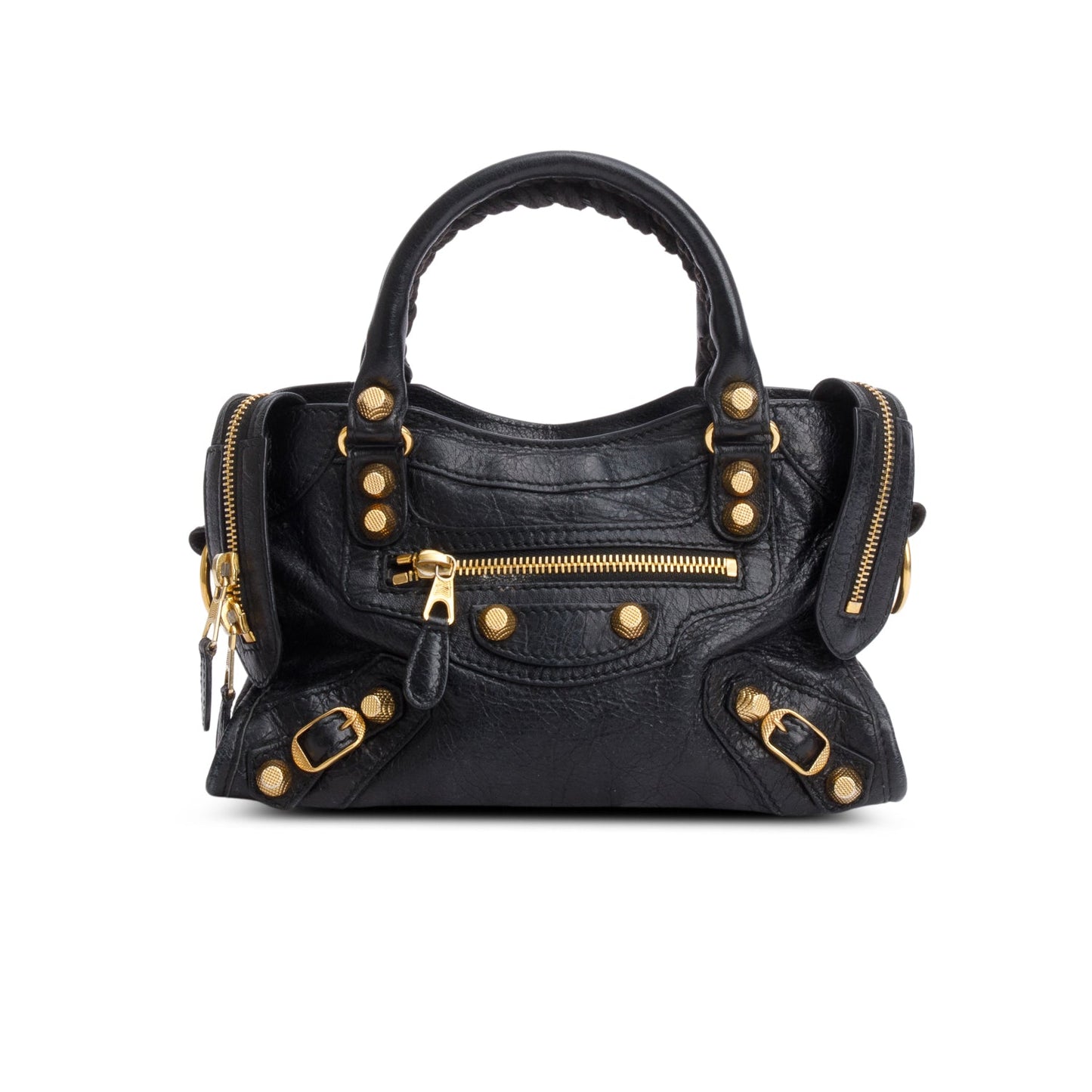 Balenciaga Black Agneau Leather Classic Mini City Bag