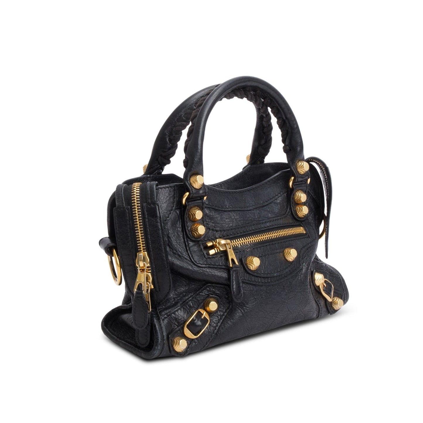 Balenciaga Black Agneau Leather Classic Mini City Bag