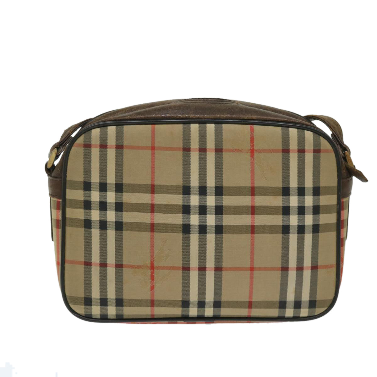 Luxury BurberrySs Nova Check Shoulder Bag Canvas Beige Auth 68023