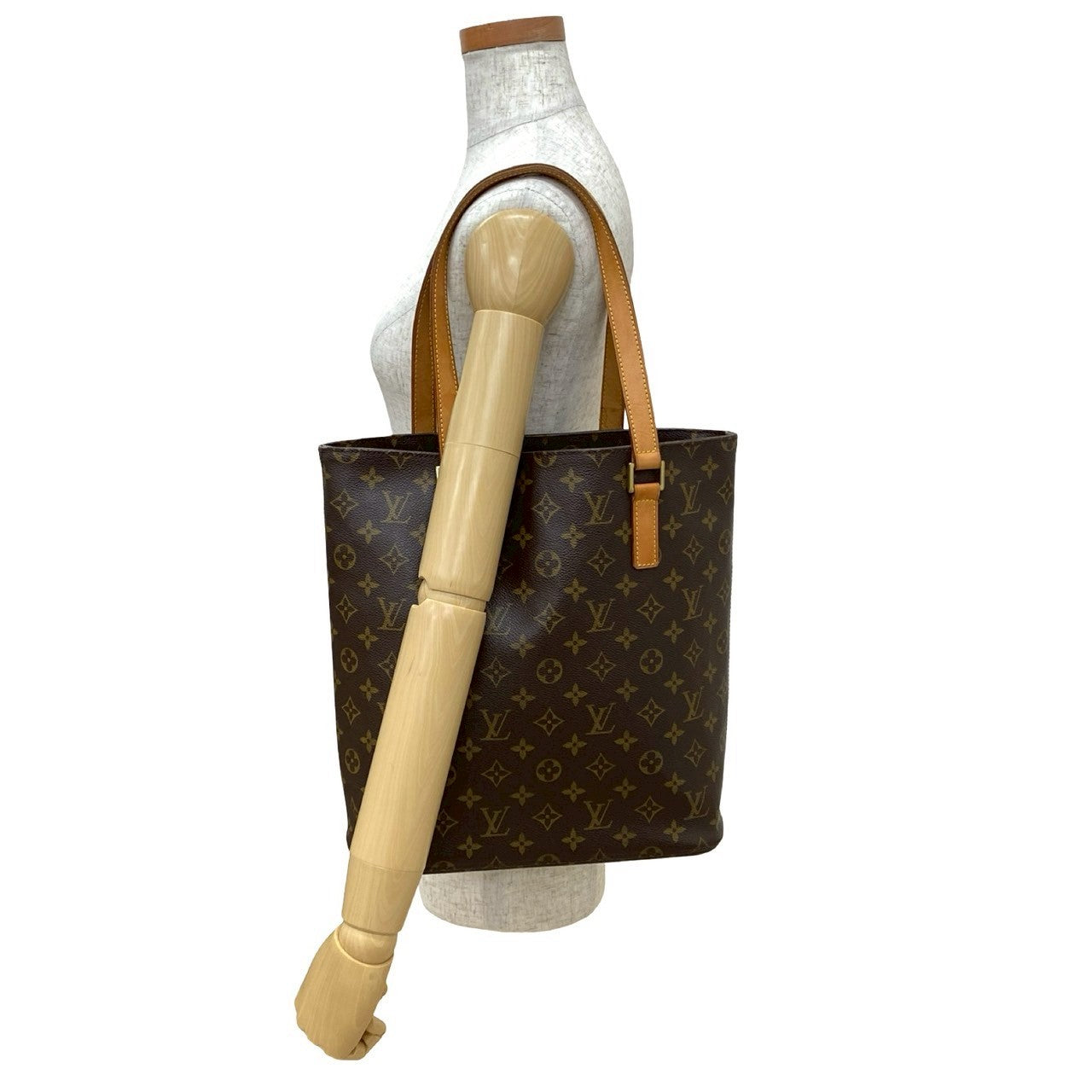 LOUIS VUITTON Tote Bag leather Brown Monogram VavinGM
