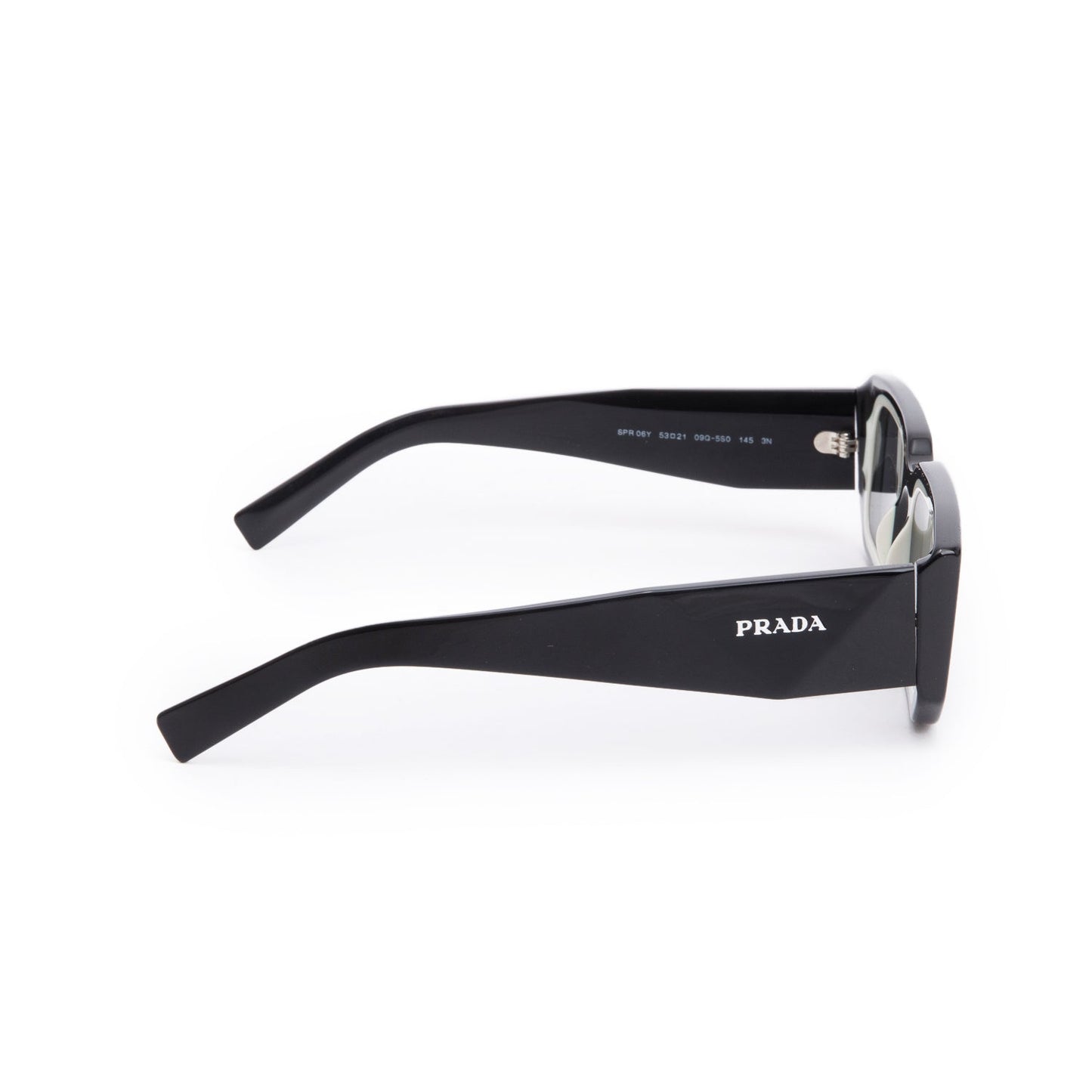 Prada SPR06Y Black/White Acetate Rectangle Sunglasses