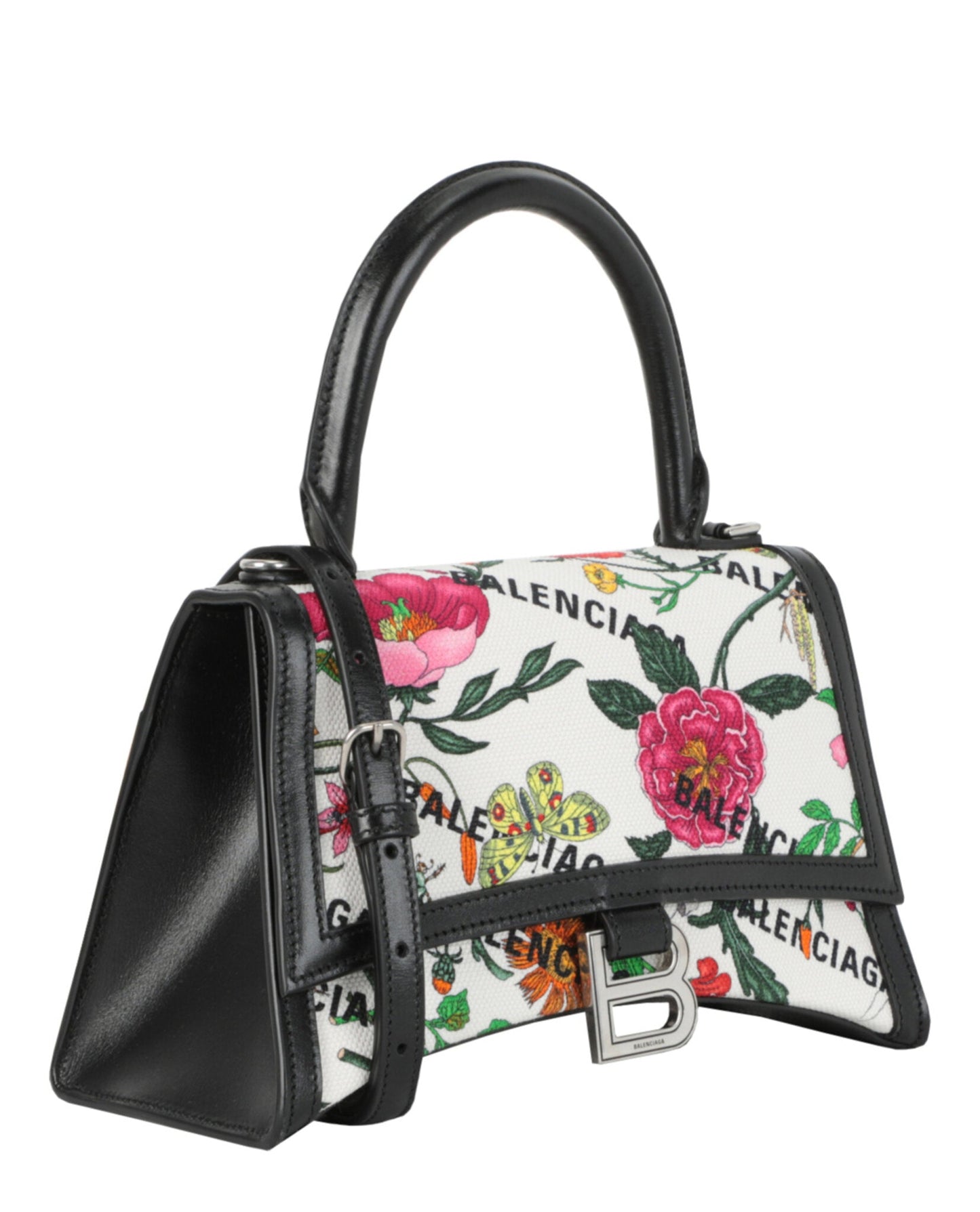 Gucci Womens  X Balenciaga Small Flora Hourglass Shoulder Bag