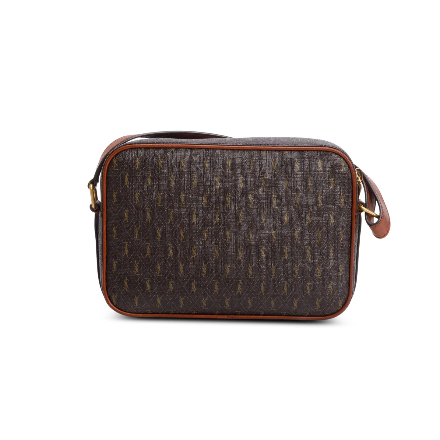 Saint Laurent 2021 Brown Canvas Smooth Calfskin Le Monogramme Camera Bag