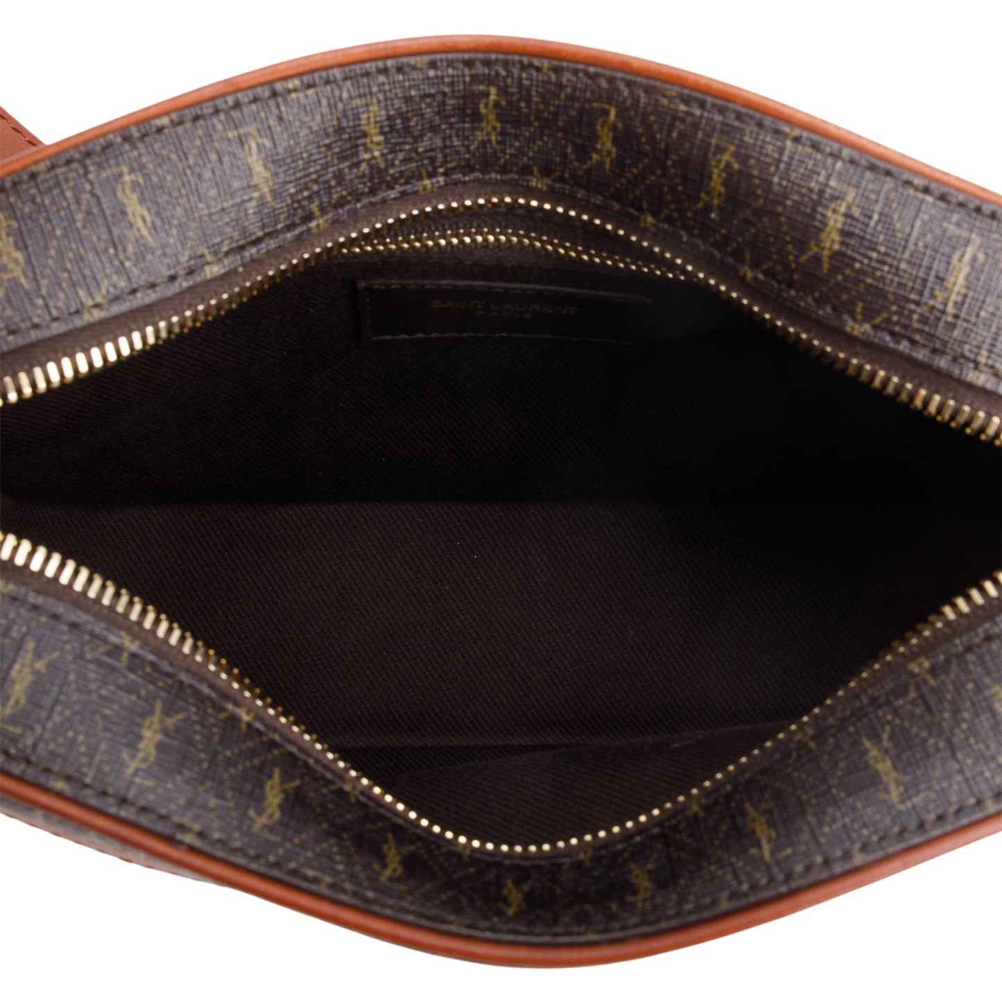 Saint Laurent 2021 Brown Canvas Smooth Calfskin Le Monogramme Camera Bag