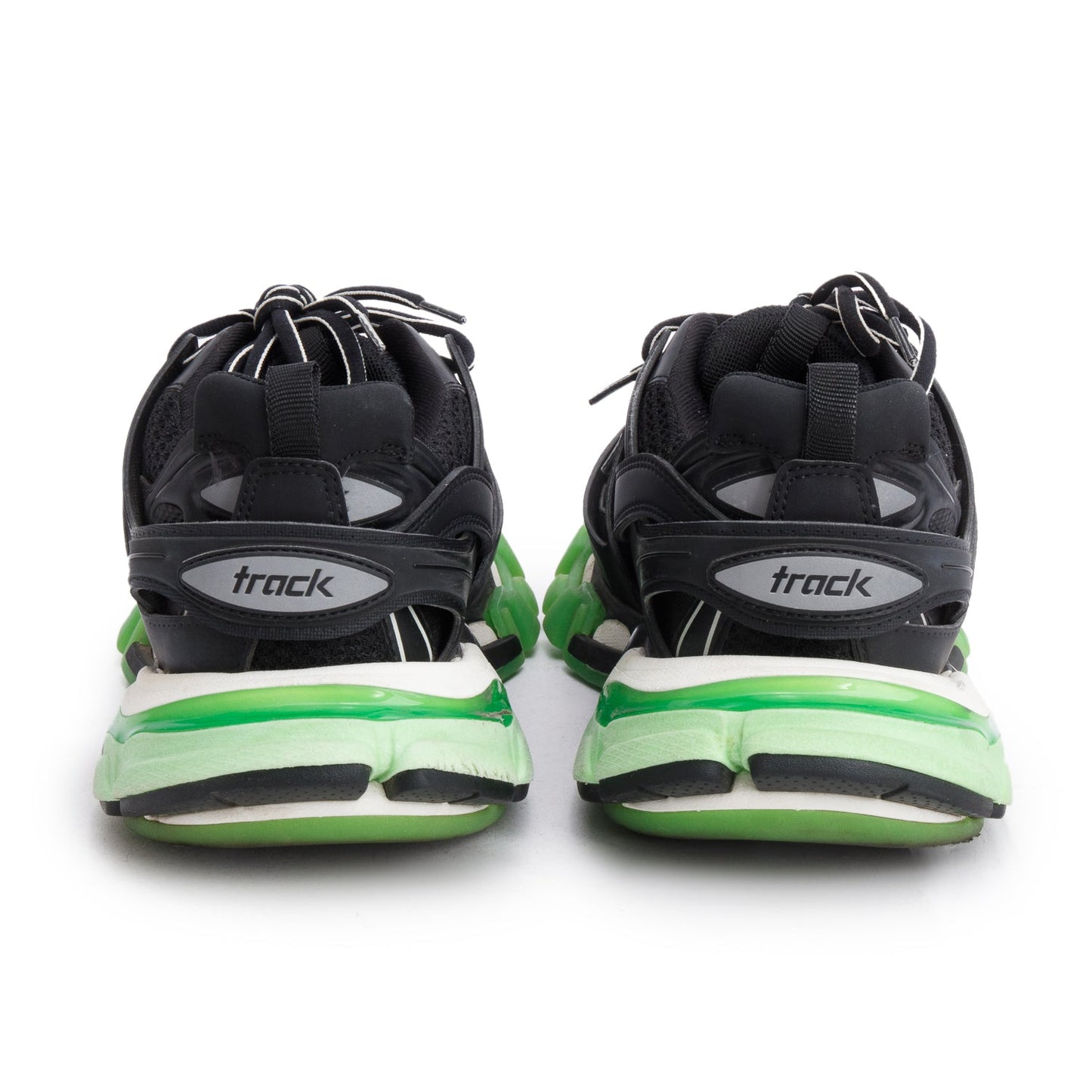 Balenciaga Black Mesh Rubber Track Sneakers, Size 39