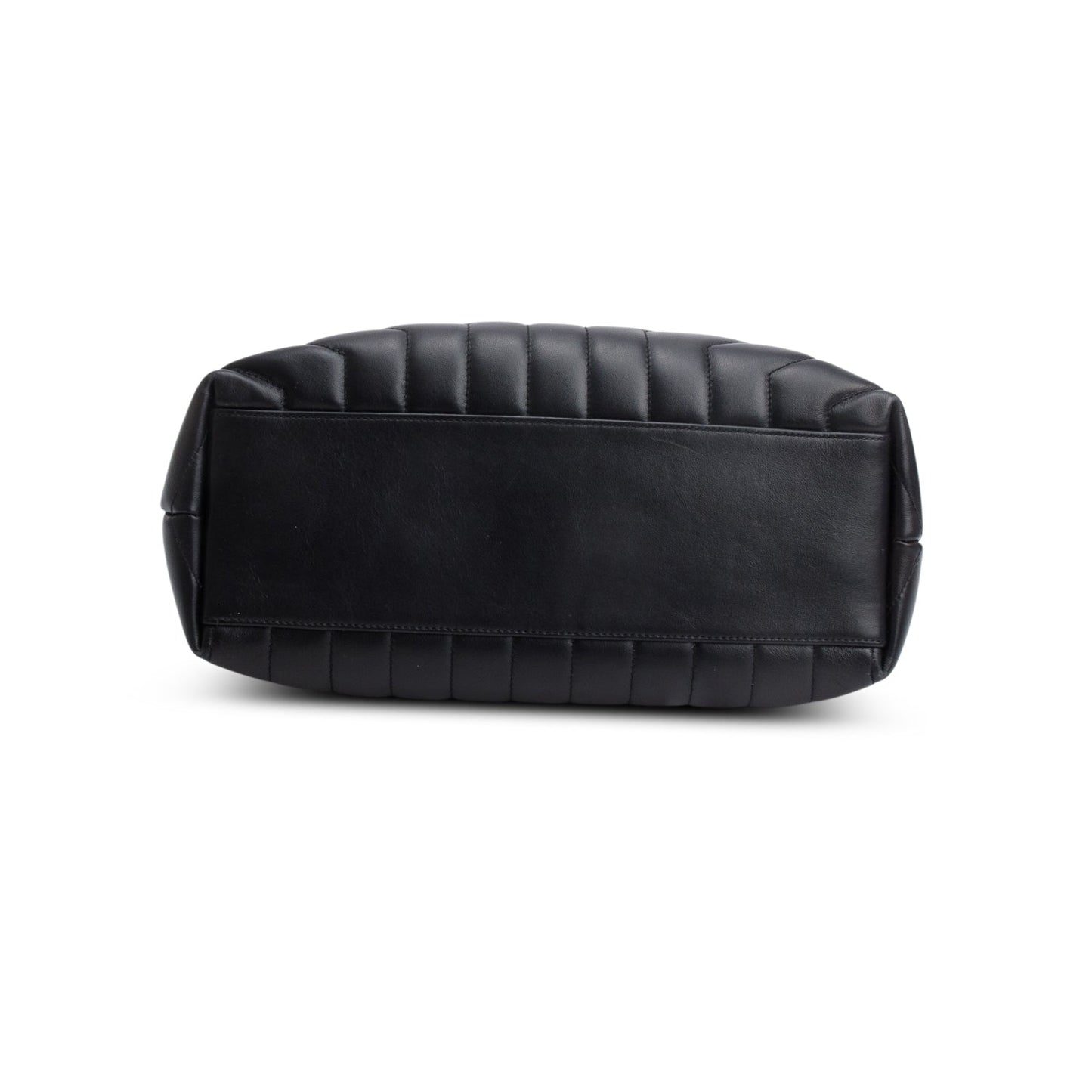 Saint Laurent 2022 Black Calfskin Y Quilted Monogram Monochrome Medium Loulou Chain Satchel