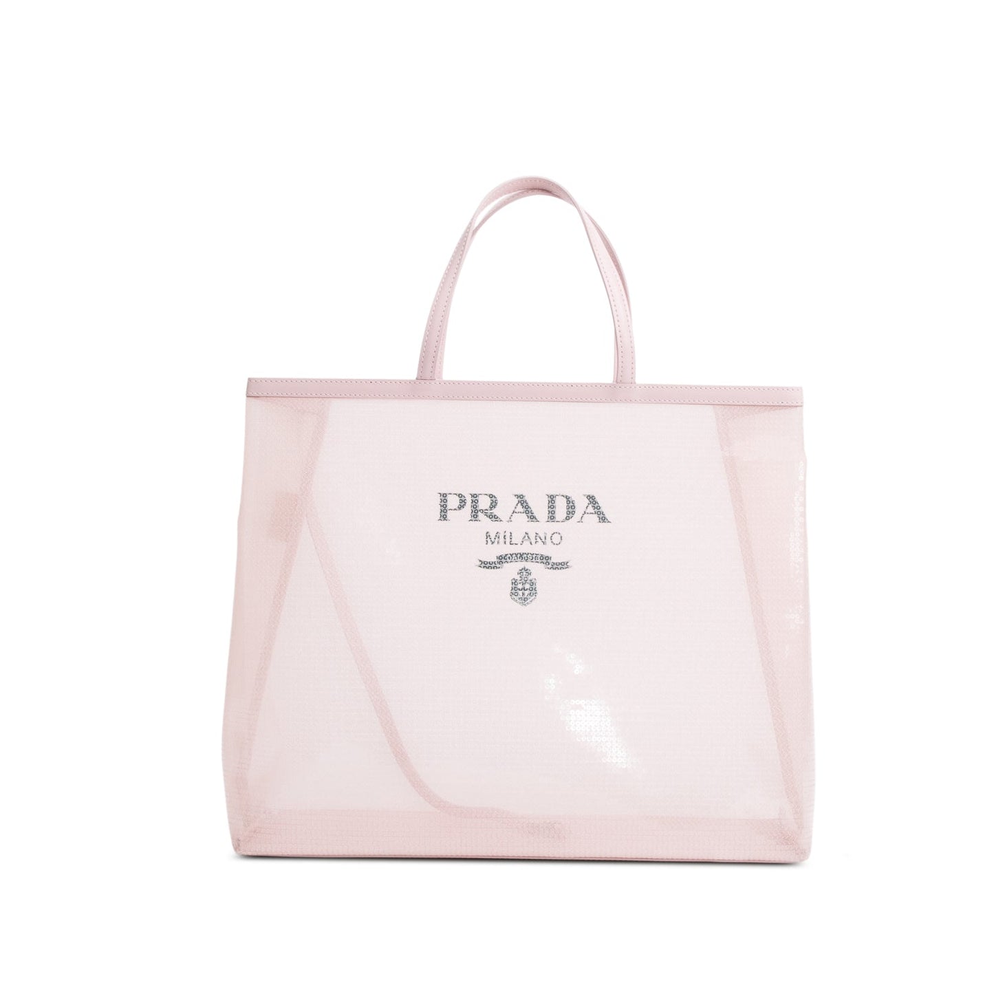 Prada Pink Sequin Mesh Large Tote Bag