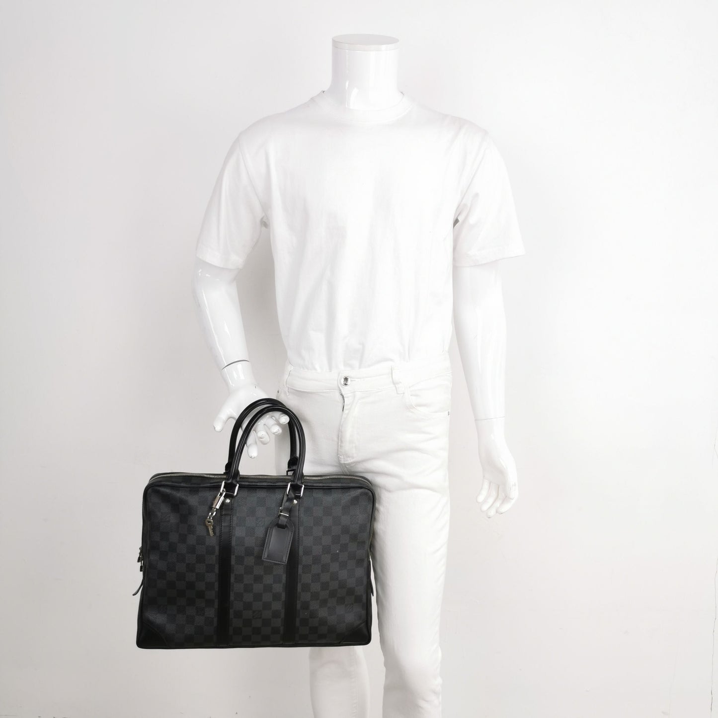 Louis Vuitton Porte Documents Voyage Leather Checkered Rectangular Handbag 250514781192612