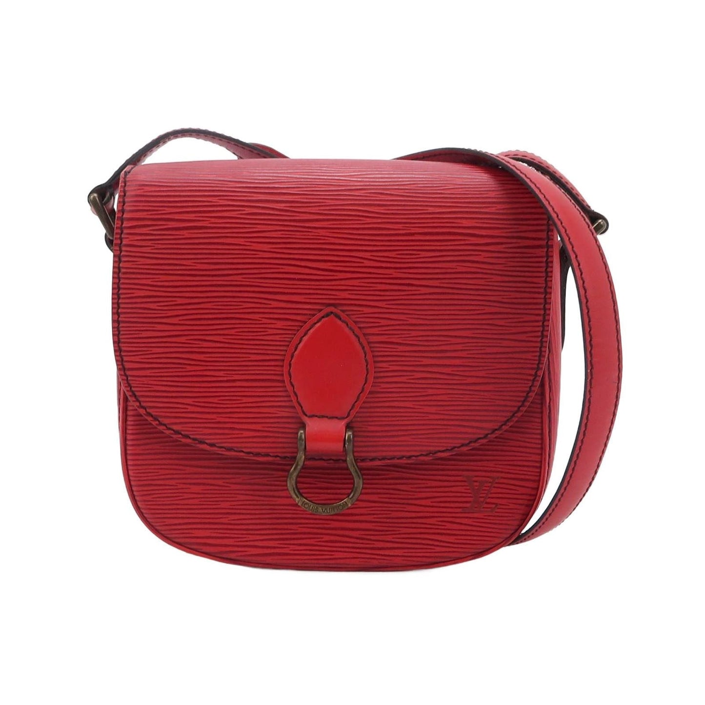 Louis Vuitton Saint Cloud Calfskin Wave Shield Buckle Crossbody Bag 24122778998235