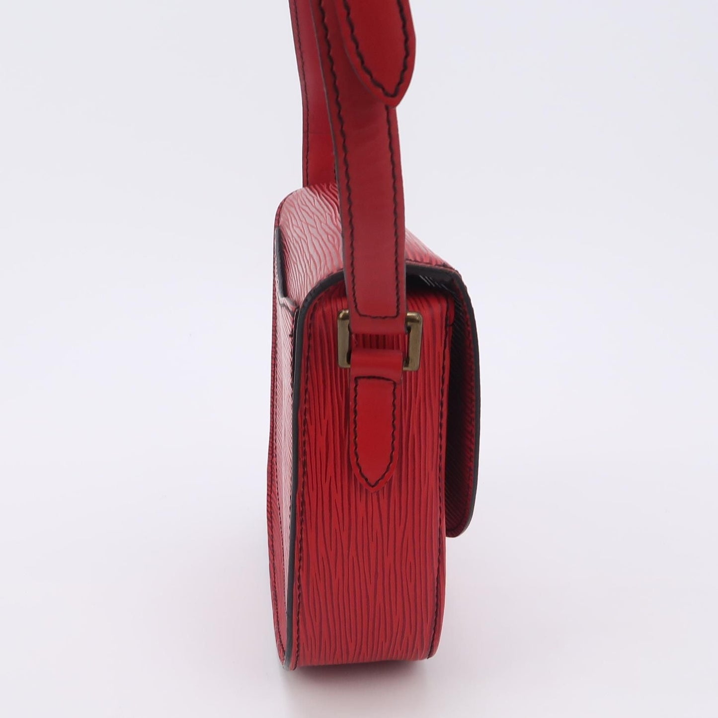 Louis Vuitton Saint Cloud Calfskin Wave Shield Buckle Crossbody Bag 24122778998235