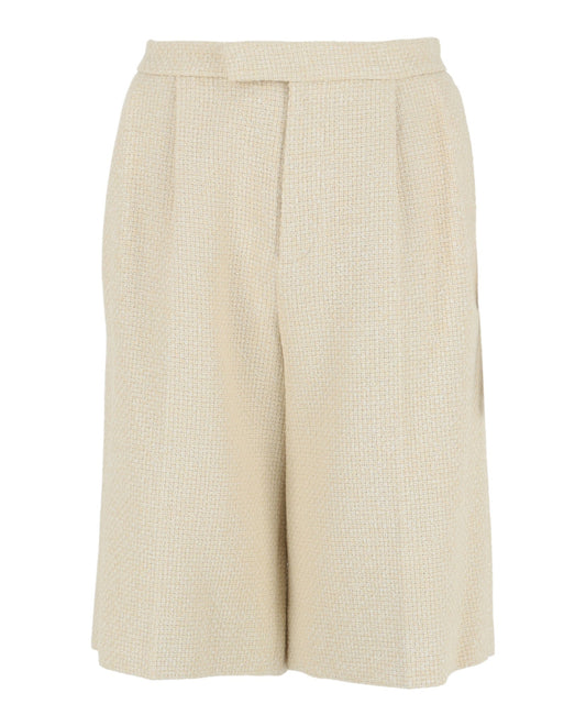 Gucci Womens High Rise Tweed Shorts