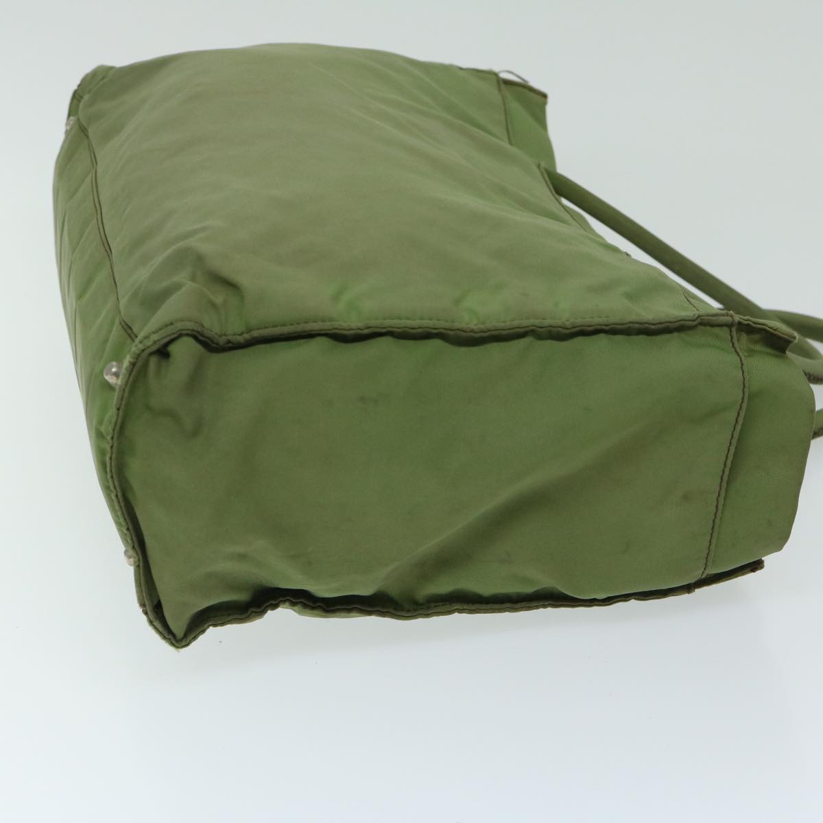 PRADA Hand Bag Nylon Green Auth 68343