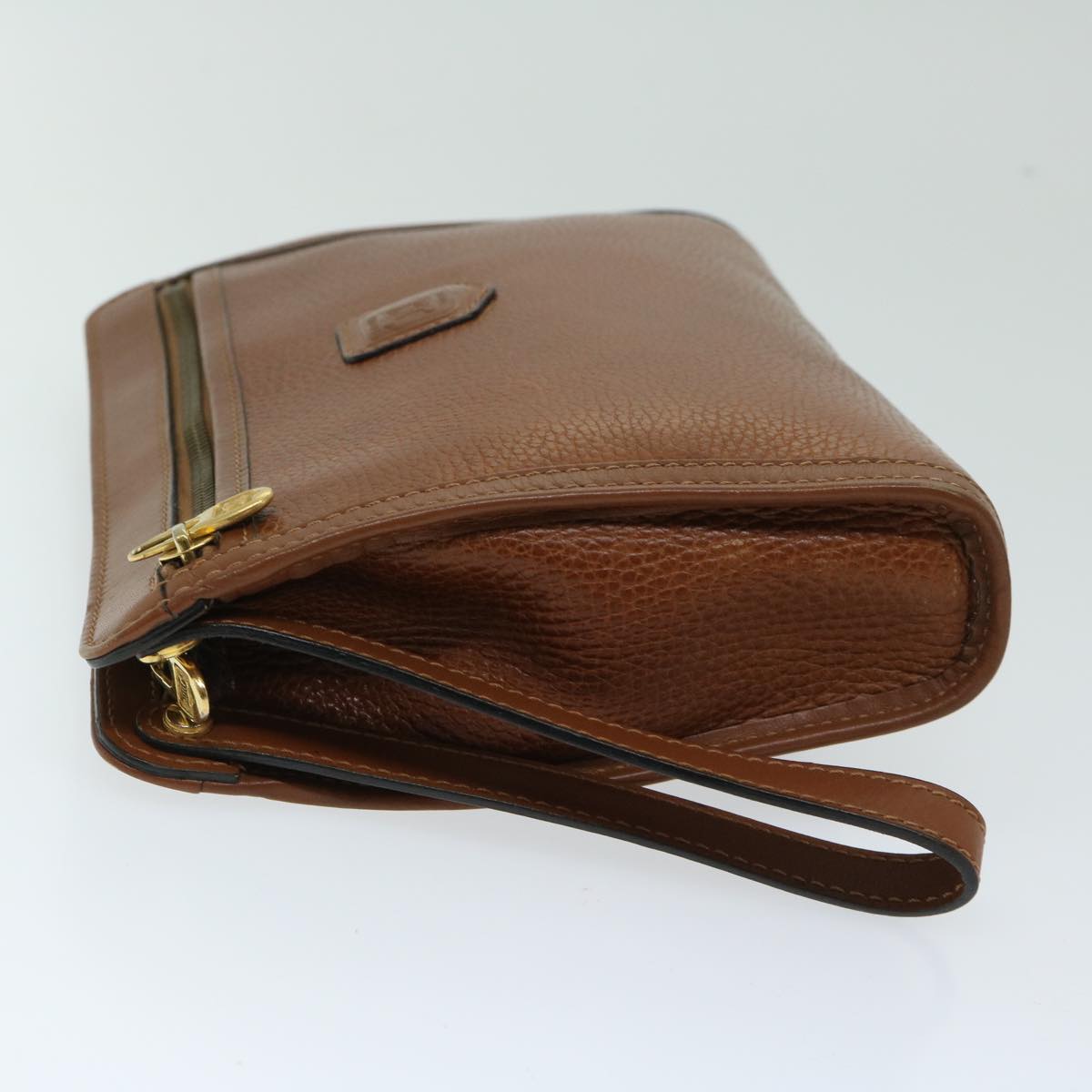 Luxury CELINE Clutch Bag Leather Brown  68346