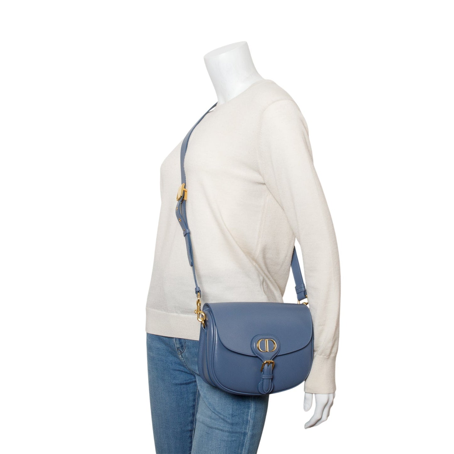 Christian Dior 2020 Blue Box Calfskin Medium Bobby Flap Bag