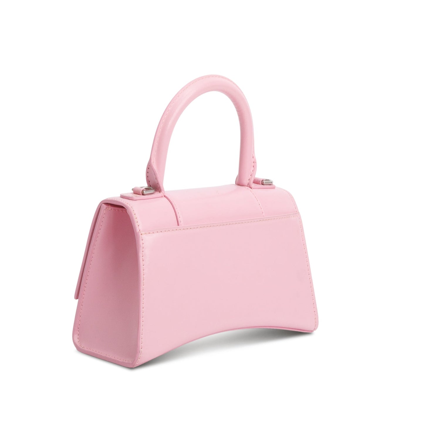 Balenciaga Pink Shiny Box Calfskin Leather XS Hourglass Top Handle Bag