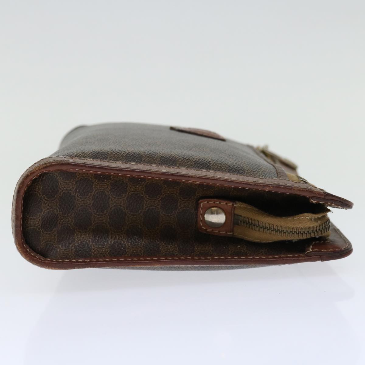 Luxury CELINE Macadam Canvas Clutch Bag PVC Brown  68503