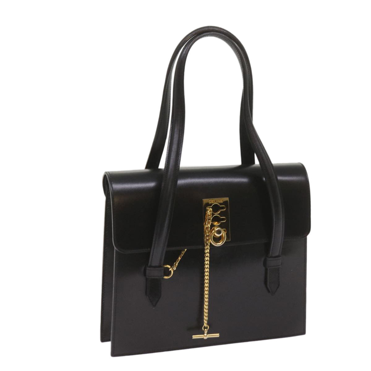 Luxury CELINE Hand Bag Leather Black  68513