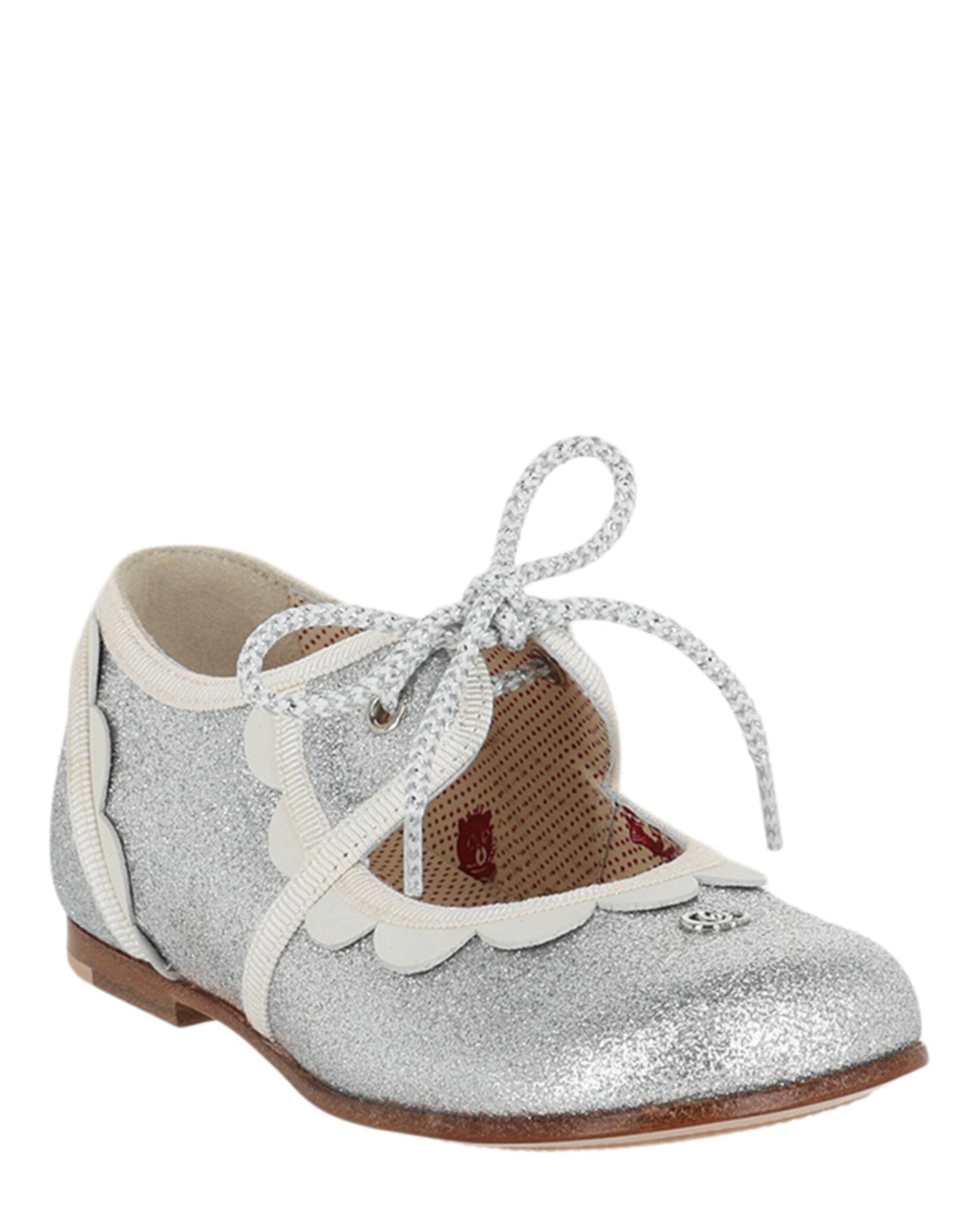 Gucci Girls Glitter Scalloped-Trim Dress Shoes
