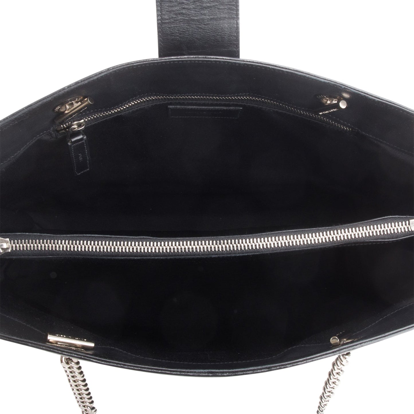 Saint Laurent Black Smooth Calfskin Cassandre Shopping Tote