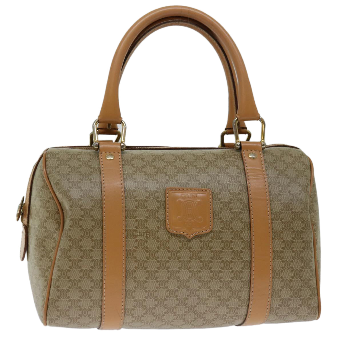 Luxury CELINE Macadam Canvas Hand Bag Beige  68570