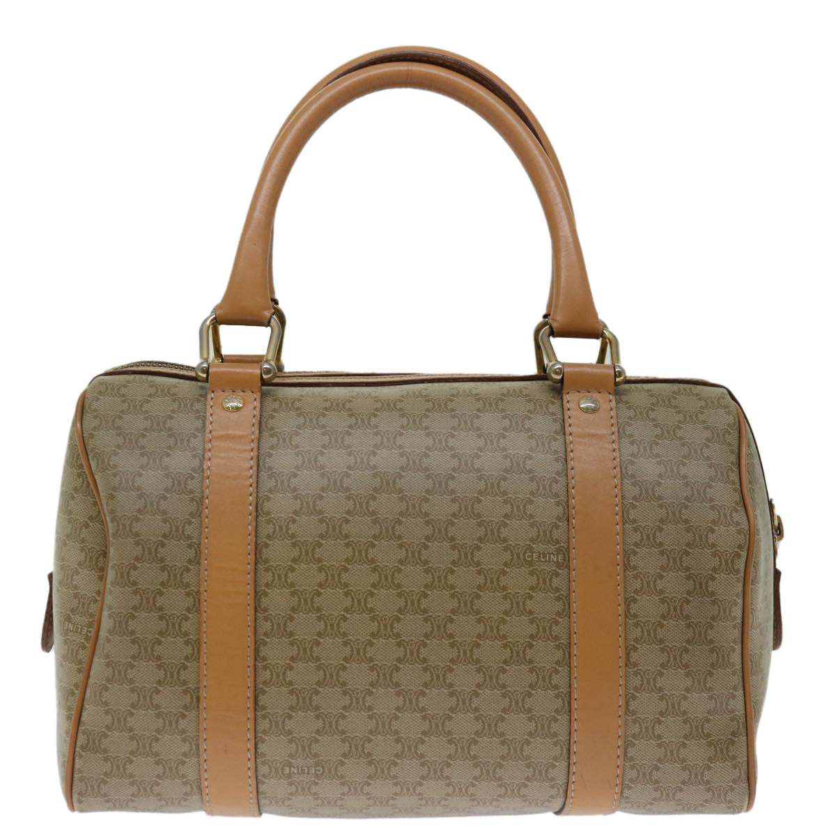 Luxury CELINE Macadam Canvas Hand Bag Beige  68570