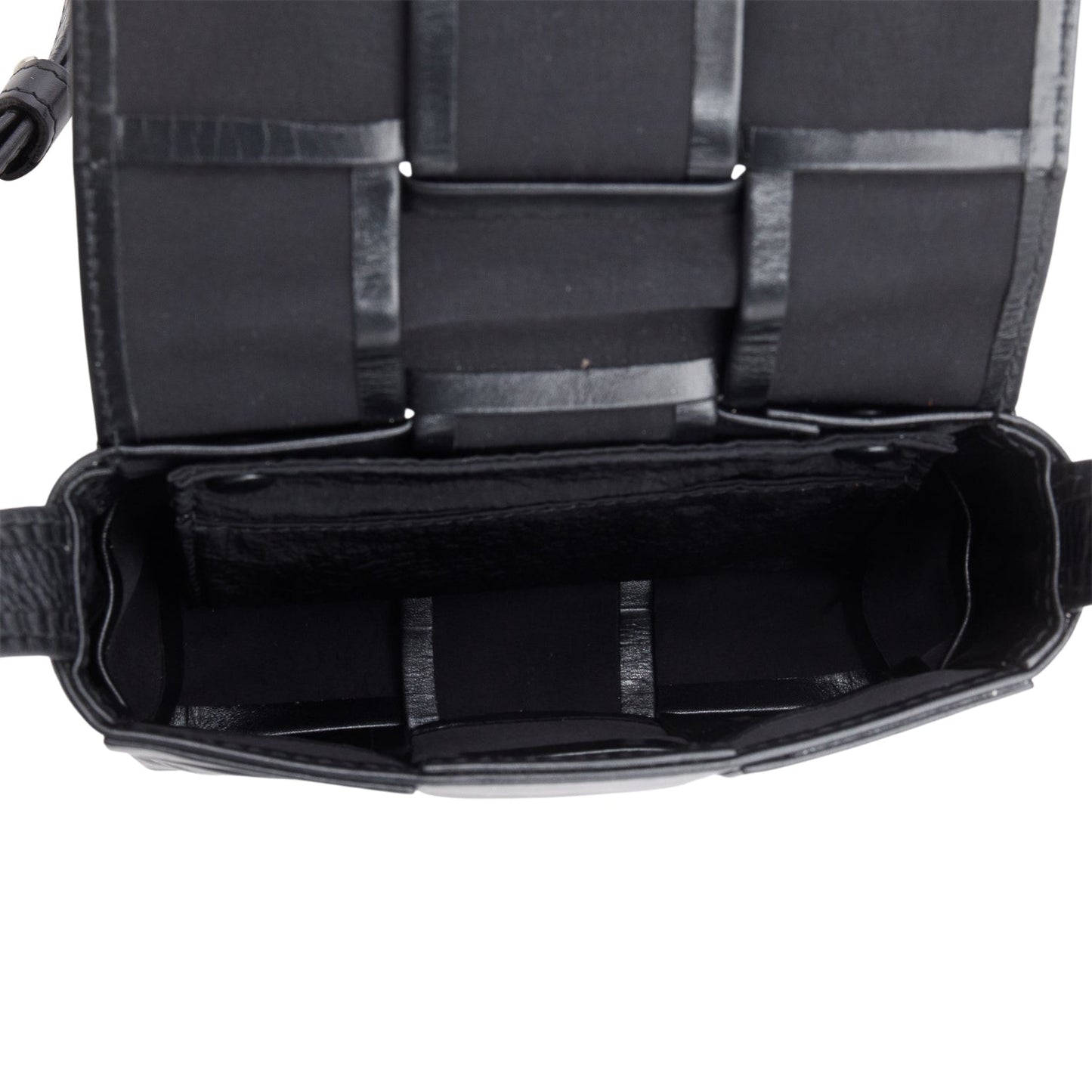 Bottega Veneta Black Paper Calfskin Maxi Intrecciato Extra Mini Cassette Crossbody Bag