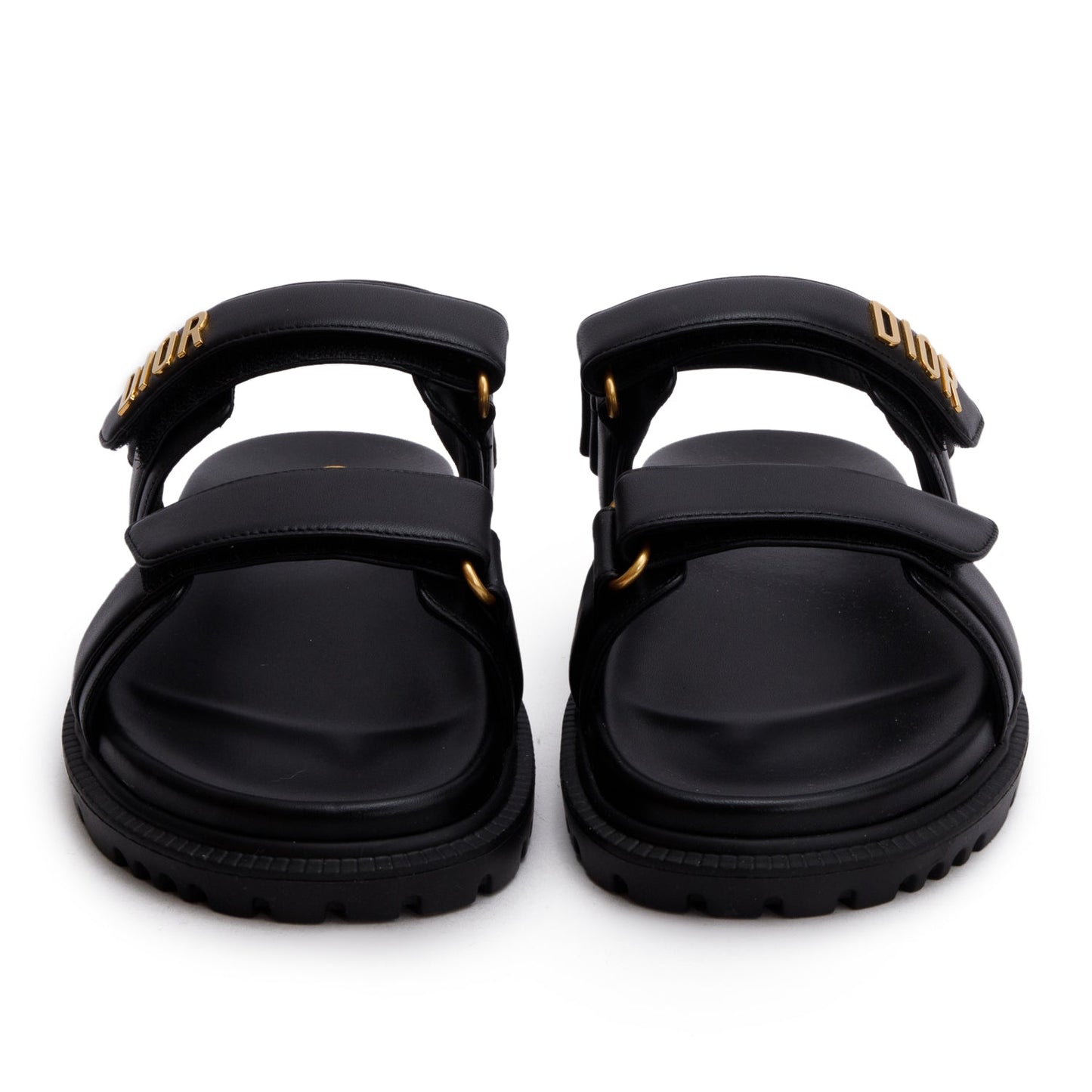 Christian Dior Black Lambskin Dioract 10mm Sandals, Size 39