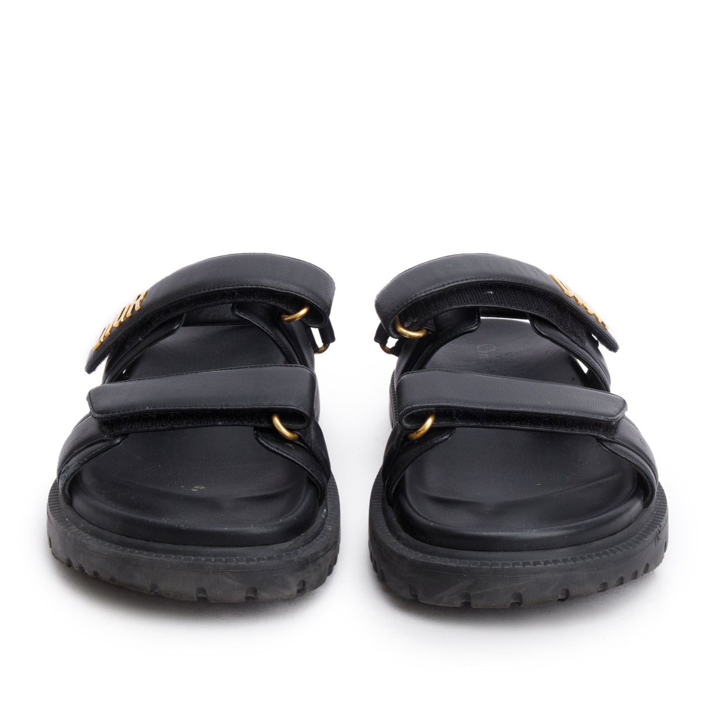 Christian Dior Black Lambskin Dioract 10mm Sandals, Size 39