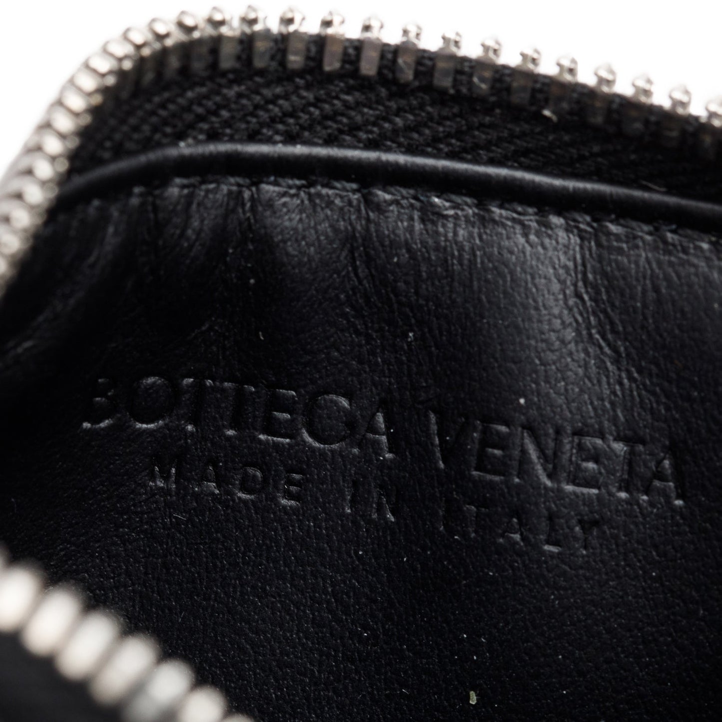 Bottega Veneta Black Nappa Intrecciato Zip Card Holder