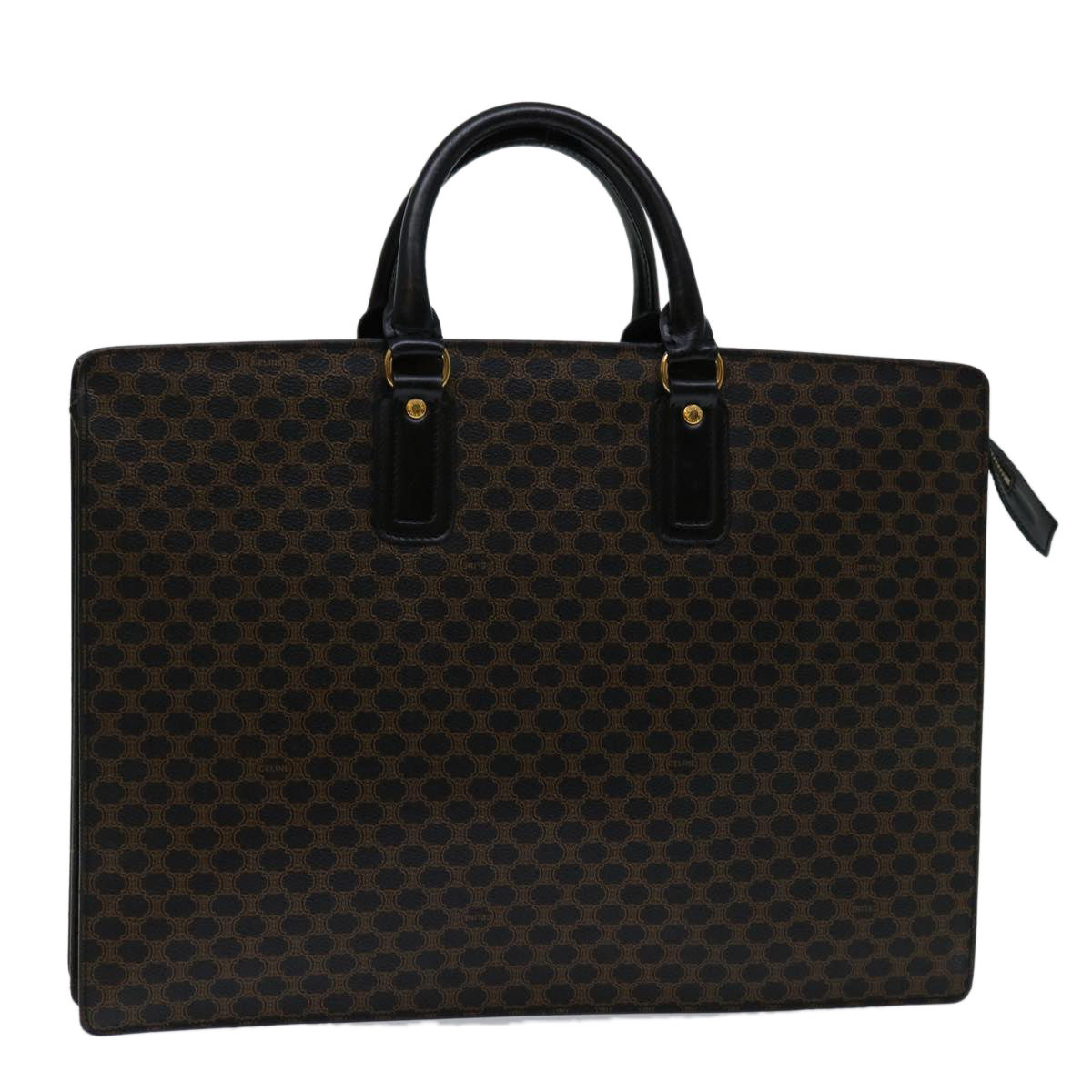 Luxury CELINE Macadam Canvas Tote Bag PVC Leather Black  68685