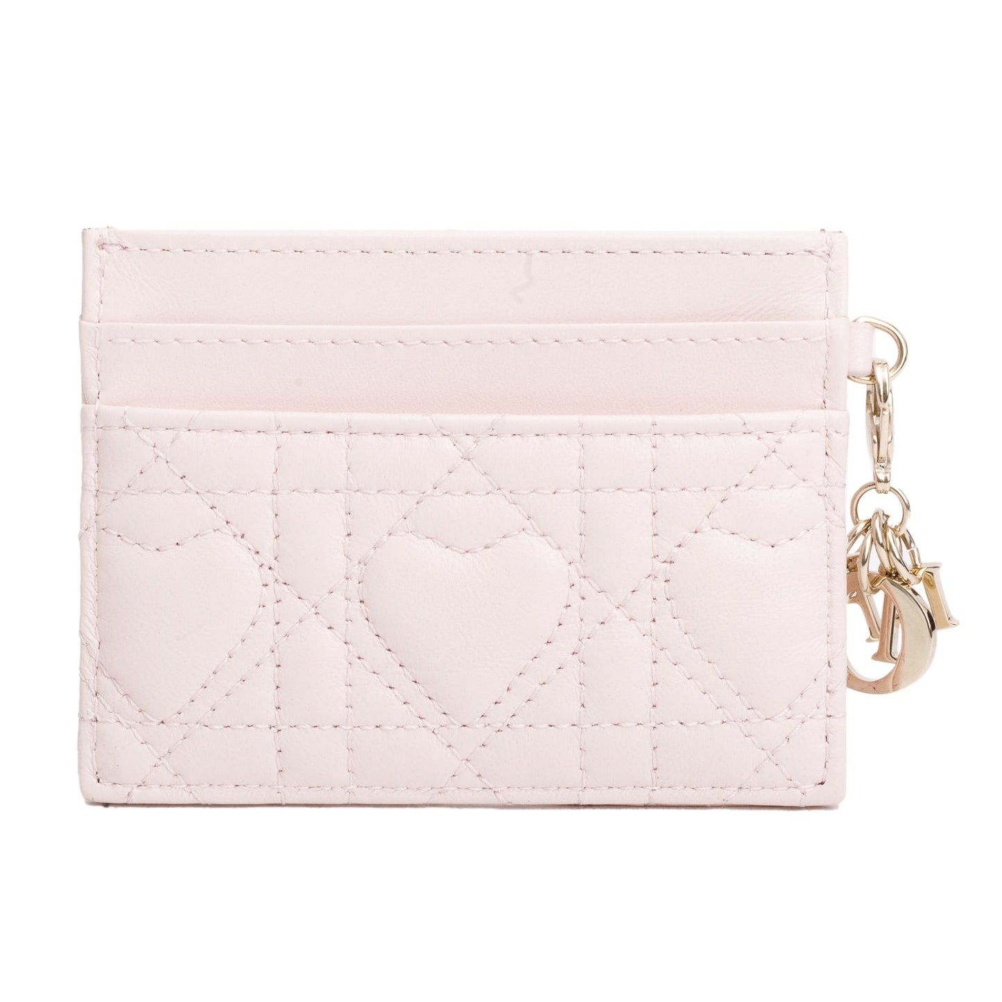 Christian Dior 2025 Pink Cannage Lambskin Lucky Lady Dior Freesia Card Holder