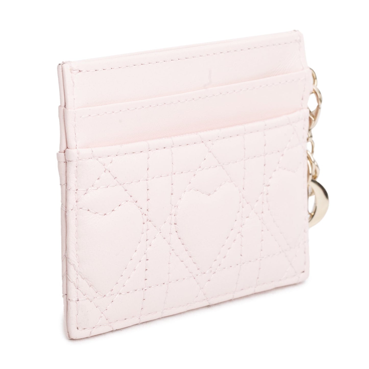 Christian Dior 2025 Pink Cannage Lambskin Lucky Lady Dior Freesia Card Holder