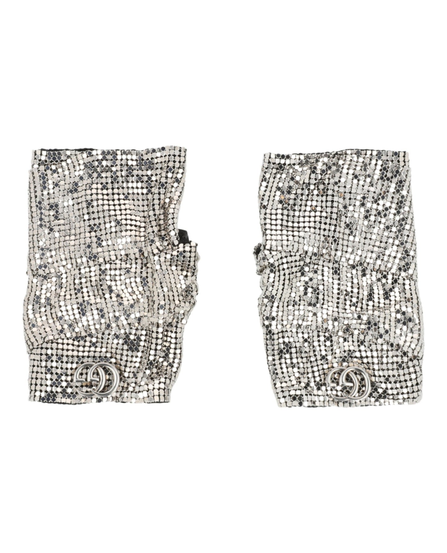 Gucci Womens Double G Mesh Fingerless Gloves