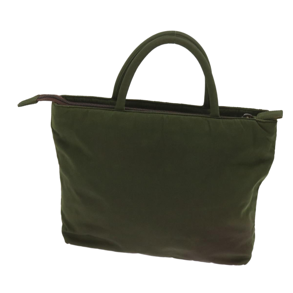 PRADA Hand Bag Nylon Khaki Auth 68783