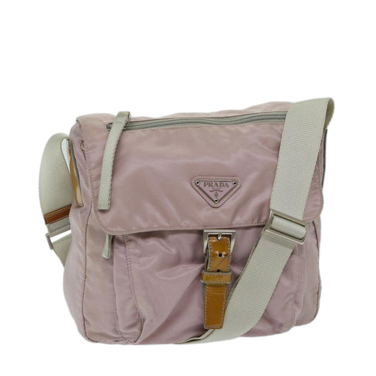 PRADA Shoulder Bag Nylon Pink Auth 68809