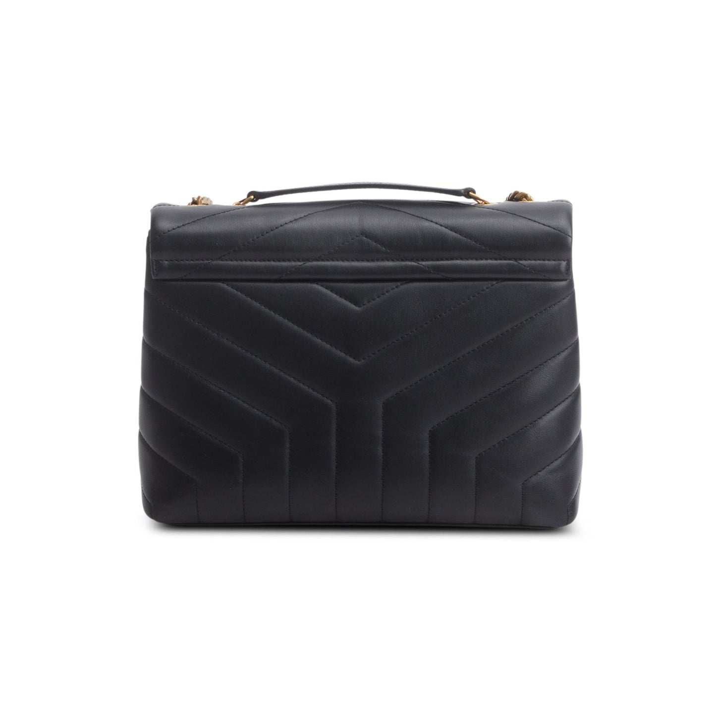 Saint Laurent 2024 Black Calfskin Y Quilted Monogram Small LouLou Shoulder Bag