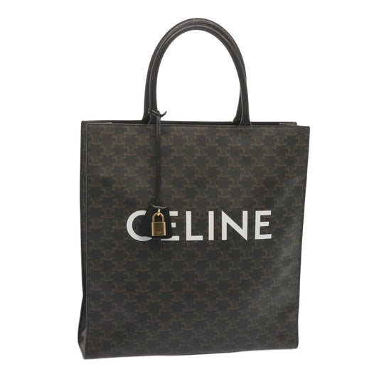 Luxury CELINE Triomphe Vertical Cabas Tote Bag PVC Black 194432  68823A
